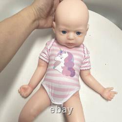 22Full Body Platinum Silicone Baby Doll Lifelike Reborn Female Dolls Unpainted