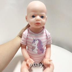 22Full Body Platinum Silicone Baby Doll Lifelike Reborn Female Dolls Unpainted