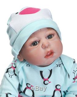 22Full Body Silicone Vinyl Reborn Baby Girl Doll Newborn Lifelike Handmade gift