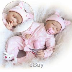 22Handmade Lifelike Baby Girl Doll Silicone Vinyl Reborn Newborn Dolls