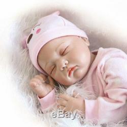 22Handmade Lifelike Baby Girl Doll Silicone Vinyl Reborn Newborn Dolls