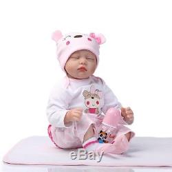 22Realistic Handmade Reborn Baby Newborn Lifelike Soft Vinyl silicone Girl Doll