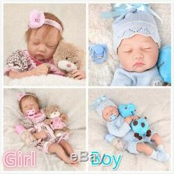 22Twins Reborn Baby Doll Newborn Lifelike Vinyl Silicone Handmade Toy Girl+Boy
