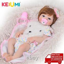 23'' Fashion Silicone Reborn Baby Dolls Full Body Vinyl Realistic Washable