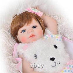 23'' Fashion Silicone Reborn Baby Dolls Full Body Vinyl Realistic Washable