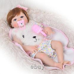 23'' Fashion Silicone Reborn Baby Dolls Full Body Vinyl Realistic Washable