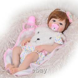 23'' Fashion Silicone Reborn Baby Dolls Full Body Vinyl Realistic Washable