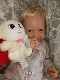 23'' Full Body Solid Silicone Large Reborn Doll Baby Girl Blonde 12 Pds