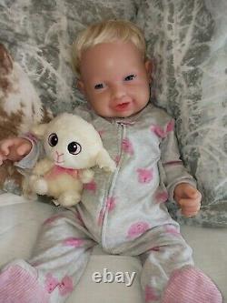 23'' Full Body Solid Silicone Large Reborn Doll Baby Girl Blonde 12 Pds