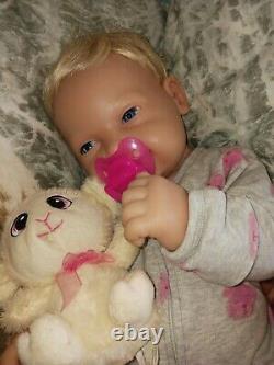 23'' Full Body Solid Silicone Large Reborn Doll Baby Girl Blonde 12 Pds