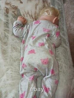 23'' Full Body Solid Silicone Large Reborn Doll Baby Girl Blonde 12 Pds