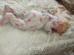 23'' Full Body Solid Silicone Large Reborn Doll Baby Girl Blonde 12 Pds