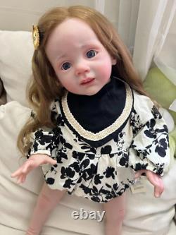 23in Lifelike Reborn Baby Doll Fritzi Hand Rooted Hair 3D Toddler Girl Dolls
