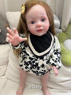 23in Lifelike Reborn Baby Doll Fritzi Hand Rooted Hair 3D Toddler Girl Dolls