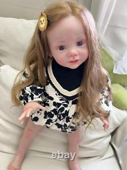 23in Lifelike Reborn Baby Doll Fritzi Hand Rooted Hair 3D Toddler Girl Dolls