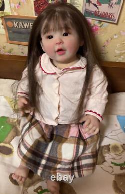 23inch Finished Reborn Baby Doll Newborn Girl Hand-Rooted Hair Art Collect Gifts