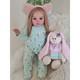 23inch Realistic Cute Girl Reborn Baby Doll Rooted Blonde Hair Handmade Art Toys
