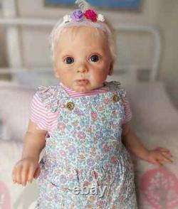 24 Artist Finished Reborn Baby Doll Hand-rooted Hair Toddler Girl Birthday Gift