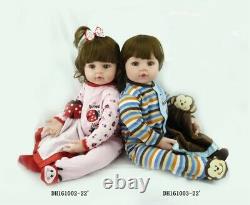 24 Real Reborn Twins Boy+Girl Reborn Toddler Twins Weighted Reborn Baby Dolls