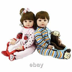 24''Reborn Baby Dolls Lifelike Newborn Girl&boy Doll Toddler Twins Babies Cute