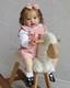 24 Reborn Doll Rooted Hair Lifelike Toddler Handmade Newborn Girl Finished Gift