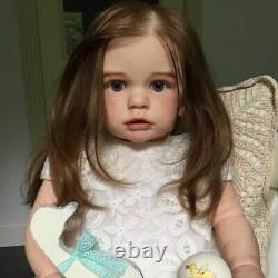 24 Reborn Lifelike Baby Girl Doll 3D-Paint Skin Silicone Cloth Body Realistic