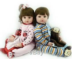 24 Reborn Twins Girl Boy Dolls Realistic Looking Newborn Baby Doll Toddler US