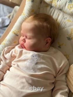 24in Assembled Asleep Reborn Baby Doll Rooted Hair Lifelike Painted Toddler Gift