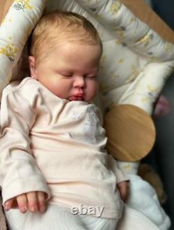 24in Assembled Asleep Reborn Baby Doll Rooted Hair Lifelike Painted Toddler Gift