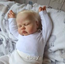 24in Realistic Sleeping Reborn Baby Doll Rooted Hair Cute Toddler Finished Toys