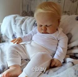 24in Realistic Sleeping Reborn Baby Doll Rooted Hair Cute Toddler Finished Toys