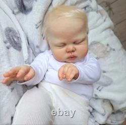 24in Realistic Sleeping Reborn Baby Doll Rooted Hair Cute Toddler Finished Toys