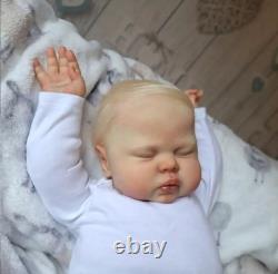 24in Realistic Sleeping Reborn Baby Doll Rooted Hair Cute Toddler Finished Toys