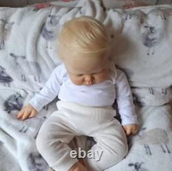 24in Realistic Sleeping Reborn Baby Doll Rooted Hair Cute Toddler Finished Toys