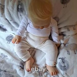 24in Realistic Sleeping Reborn Baby Doll Rooted Hair Cute Toddler Finished Toys