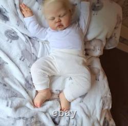 24in Realistic Sleeping Reborn Baby Doll Rooted Hair Cute Toddler Finished Toys