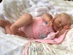 24in Sleeping Pickle Reborn Toddler Doll Gift Soft Cloth Body Hand-Rooted Hair