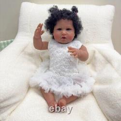 24in Soft Touch Reborn Baby Doll Toddler Newborn Lifelike Dark Skin Rooted Hair