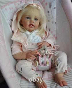 24in Weighted Reborn Baby Doll Toddler Girl Rooted Hair Artist Handmade Toy Gift