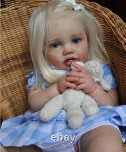24in Weighted Reborn Baby Doll Toddler Girl Rooted Hair Artist Handmade Toy Gift