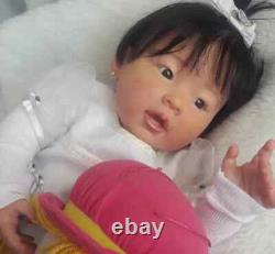 24inch Lifelike Reborn Baby Doll Toddler Newborn Girl With Hand-Rooted Hair Gift