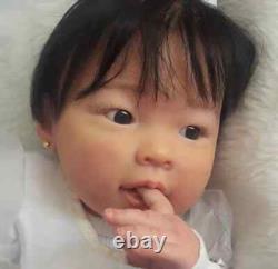 24inch Lifelike Reborn Baby Doll Toddler Newborn Girl With Hand-Rooted Hair Gift