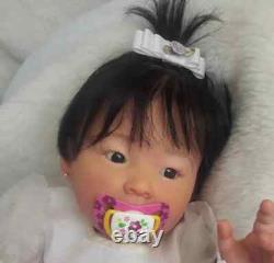 24inch Lifelike Reborn Baby Doll Toddler Newborn Girl With Hand-Rooted Hair Gift