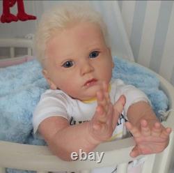 24inch Reborn Baby Doll Toddler Boy Rooted Hair Assembled Realistic DIY Toy Gift