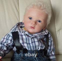 24inch Reborn Baby Doll Toddler Boy Rooted Hair Assembled Realistic DIY Toy Gift