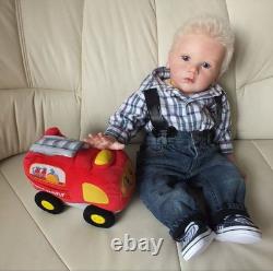 24inch Reborn Baby Doll Toddler Boy Rooted Hair Assembled Realistic DIY Toy Gift