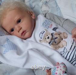 24inch Reborn Baby Doll Toddler Boy Rooted Hair Assembled Realistic DIY Toy Gift