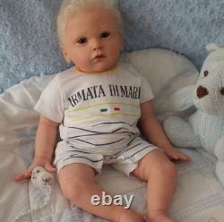 24inch Reborn Baby Doll Toddler Boy Rooted Hair Assembled Realistic DIY Toy Gift