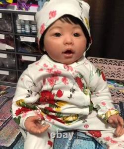24inch Weighted Reborn Doll Toddler Newborn Asian Girl Rooted Hair Handmade Gift
