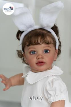 26 Inch Realistic Reborn Toddler Girl Doll Handmade Silicone Soft Vinyl Real Loo